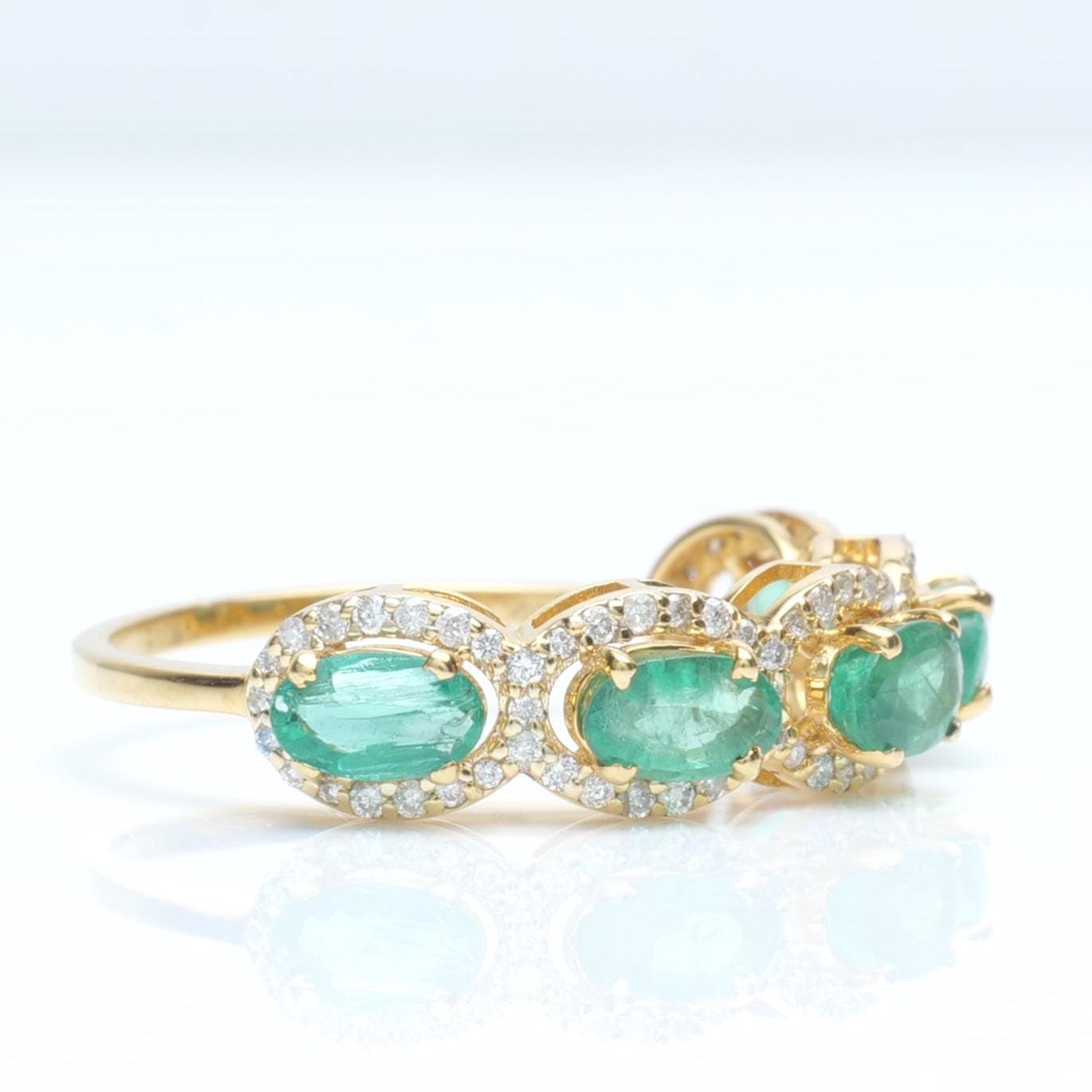 Oval Emerald Diamond Ring