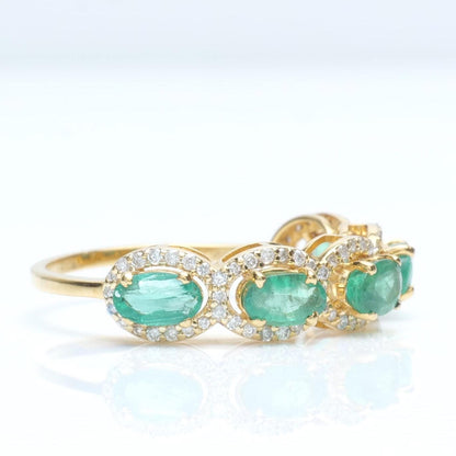 Oval Emerald Diamond Ring
