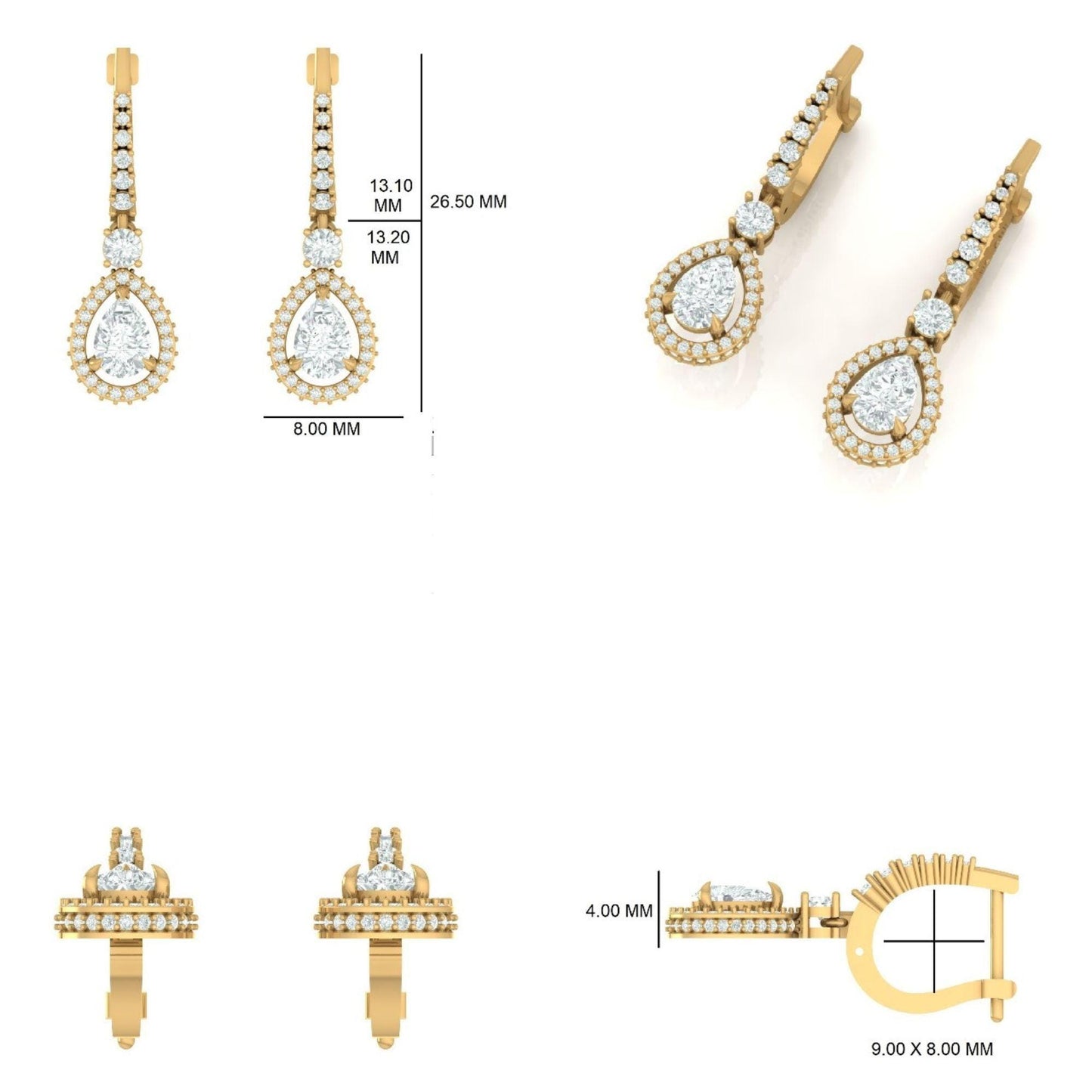 Pear Drop Diamond Earrings