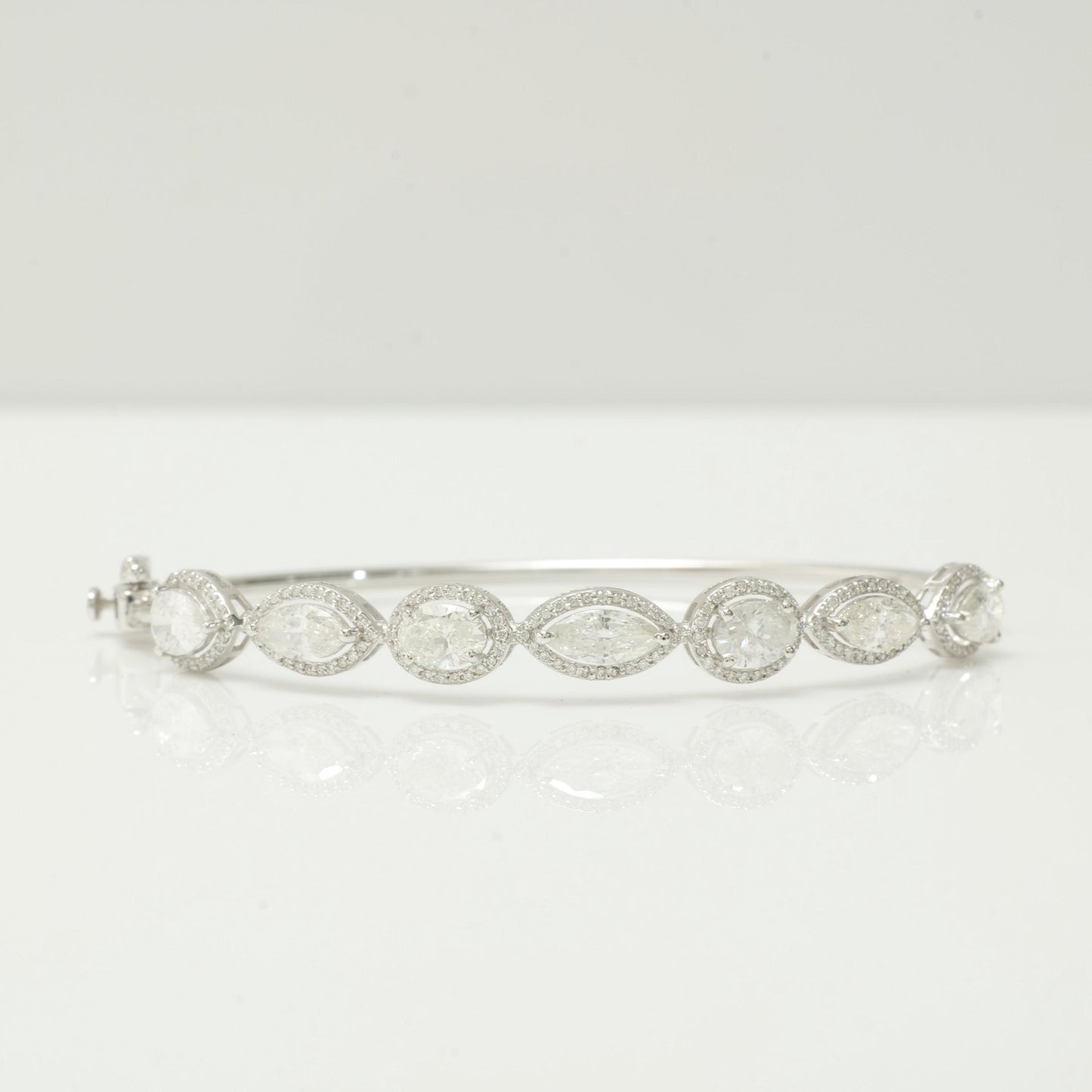 Solitaire Tennis Natural Diamond Cuff Bracelet
