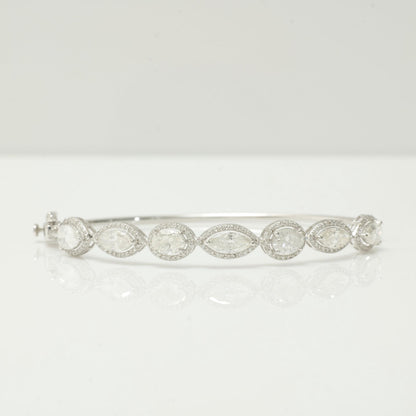 Solitaire Tennis Natural Diamond Cuff Bracelet