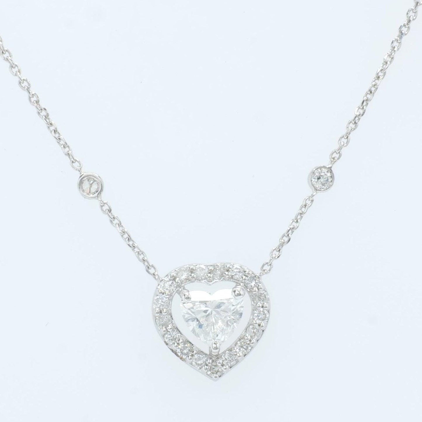 Heart Halo Diamond Necklace