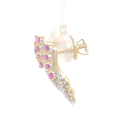Pink Sapphire Diamond Studs Earrings