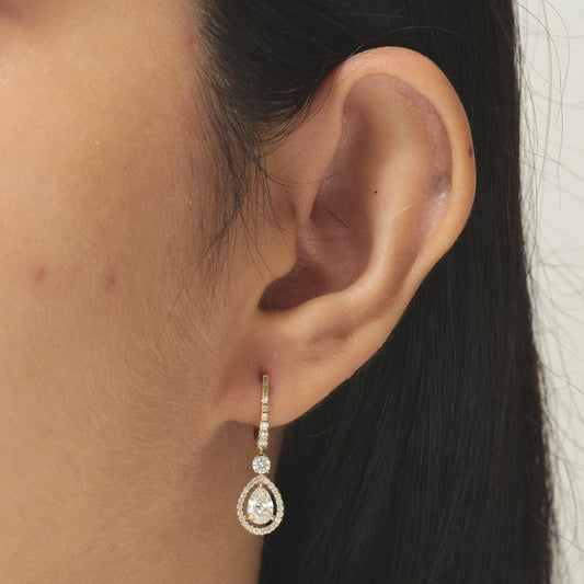 Pear Drop Diamond Earrings