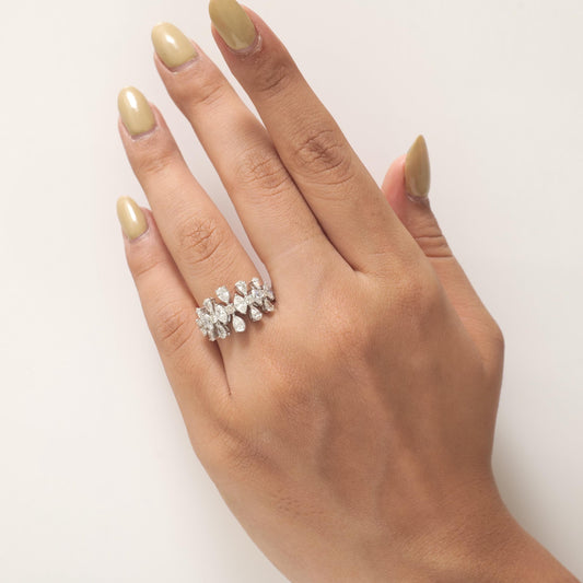 Cluster Floral Fancy Natural Diamond Ring