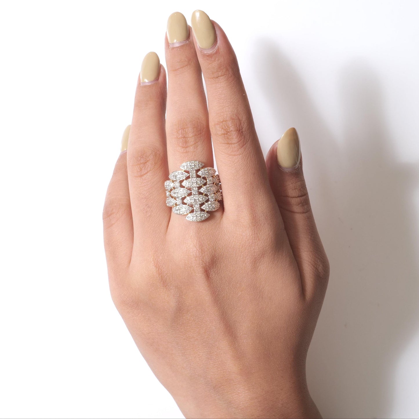 Marquise Cluster Natural Diamond Pave Band Ring