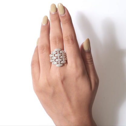 Marquise Cluster Natural Diamond Pave Band Ring