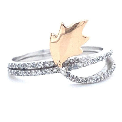 Feather Diamond Ring