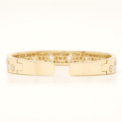 Geometric Natural Diamond Open Cuff Bracelet
