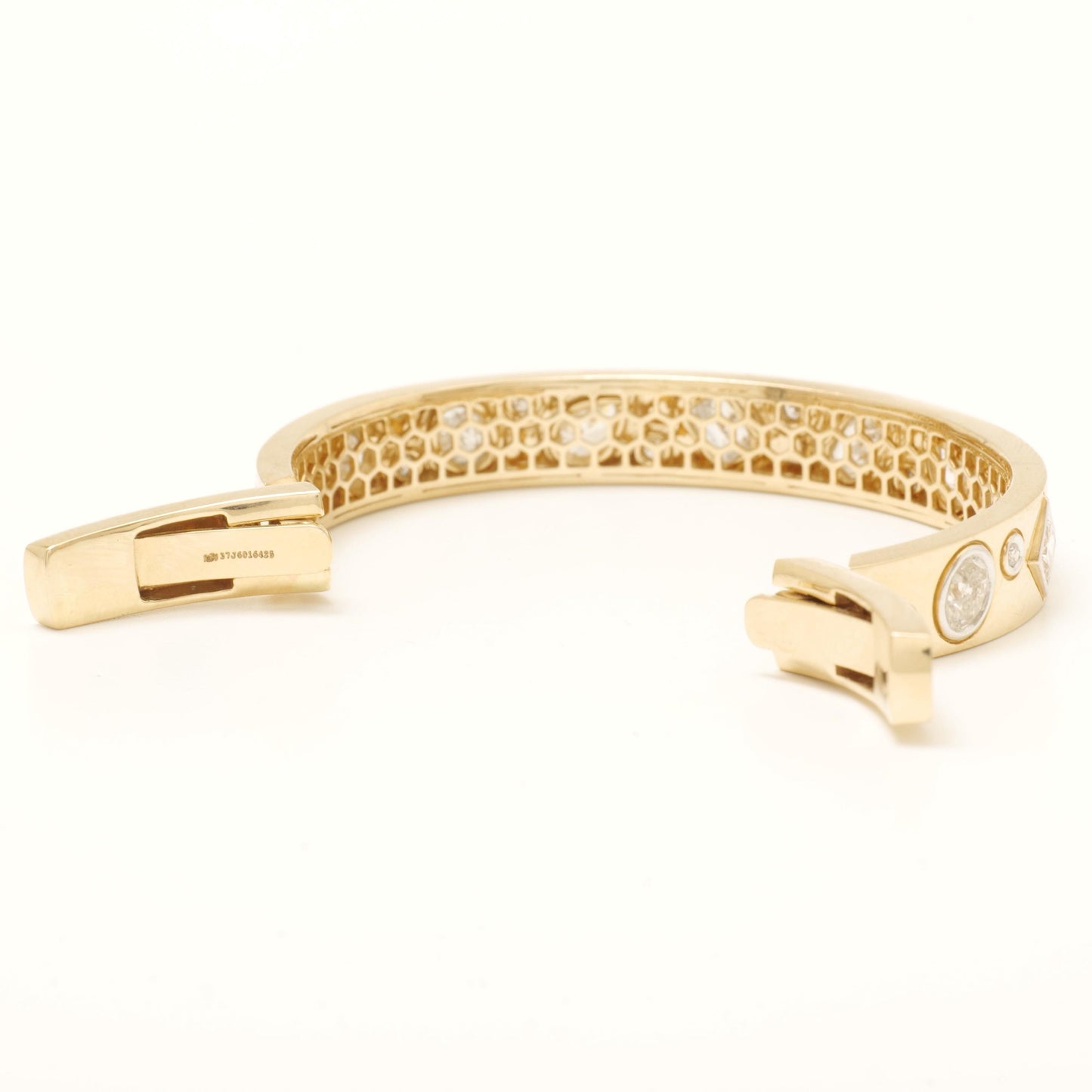 Geometric Natural Diamond Open Cuff Bracelet