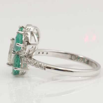 Butterfly Emerald Diamond Ring