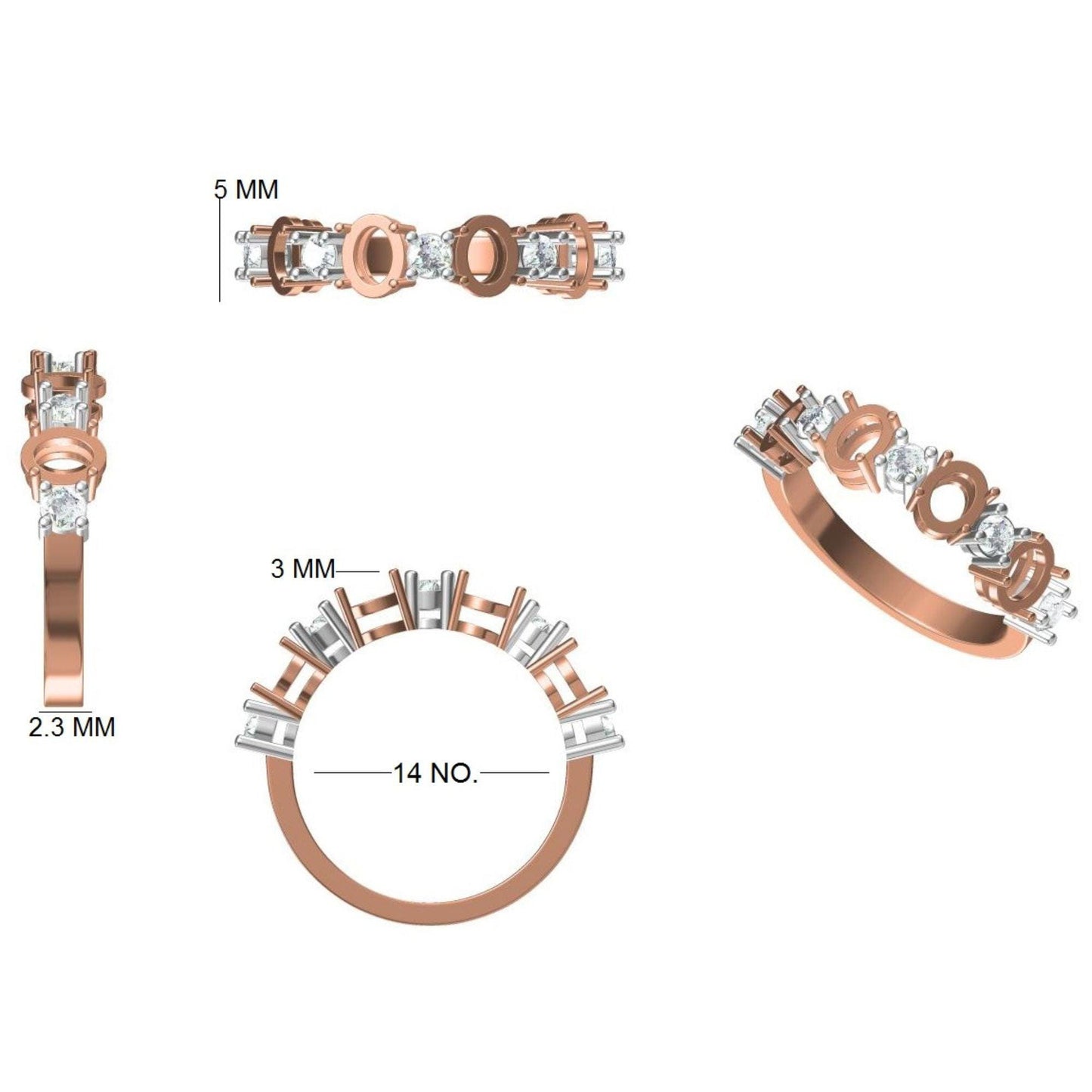 Blue Sapphire Natural Diamond Stacking Band Ring