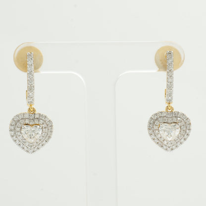 Heart Diamond Drop Earrings