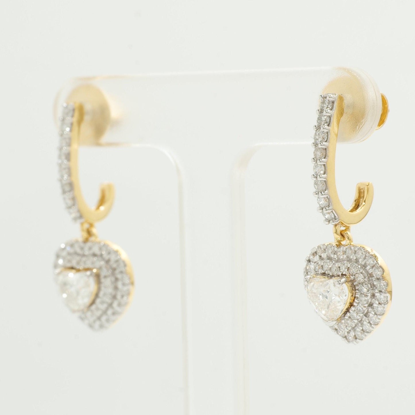 Heart Diamond Drop Earrings