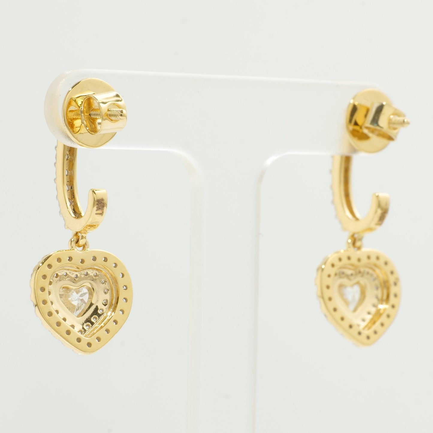 Heart Diamond Drop Earrings