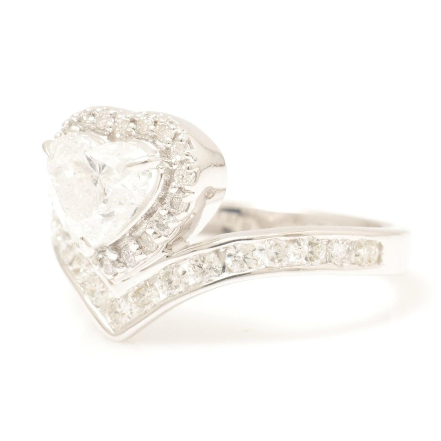 Heart Diamond Halo Ring