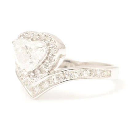 Heart Diamond Halo Ring