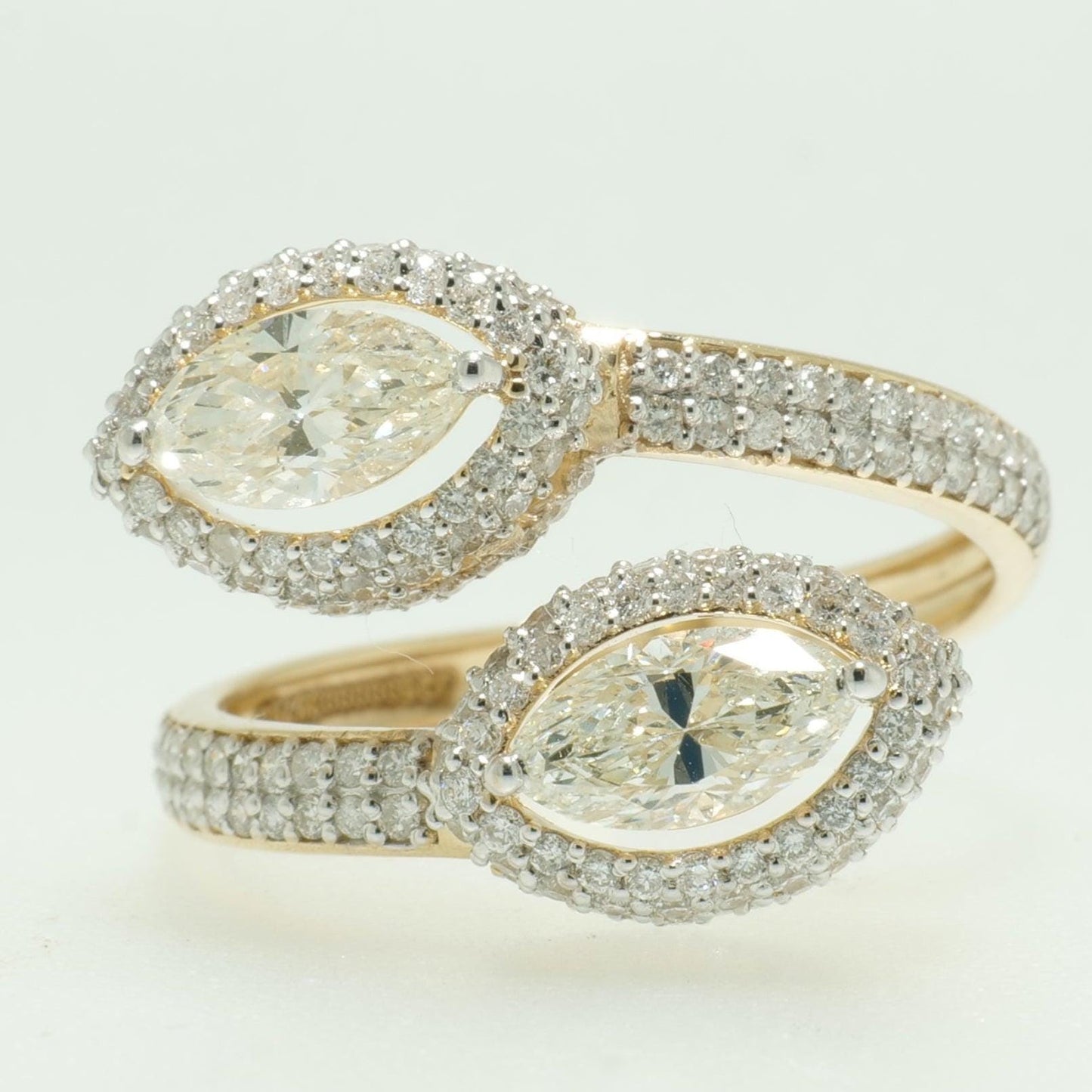 Marquise Natural Diamond Bypass Ring