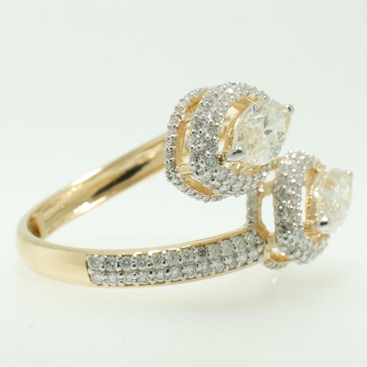 Marquise Natural Diamond Bypass Ring