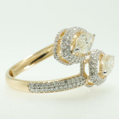 Marquise Natural Diamond Bypass Ring