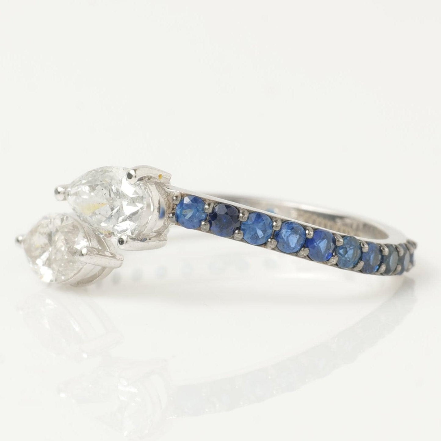 Natural Diamond & Sapphire Bypass Ring