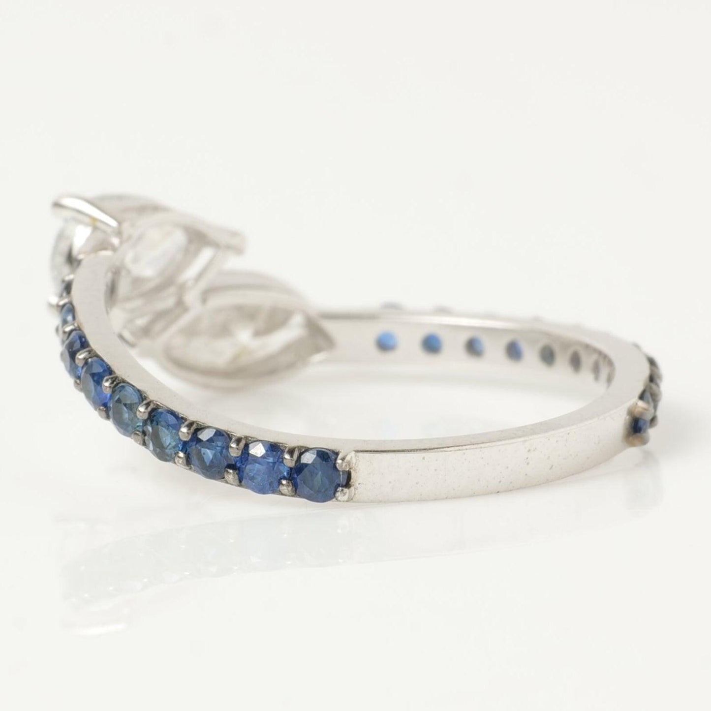 Natural Diamond & Sapphire Bypass Ring