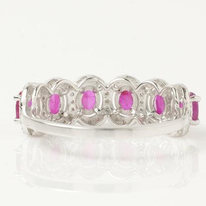 Natural Ruby & Diamond Halo Ring