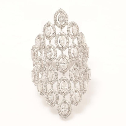 Marquise Natural Diamond Lattice Ring