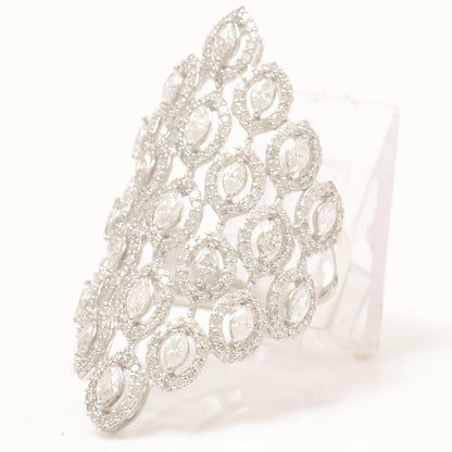 Marquise Natural Diamond Lattice Ring