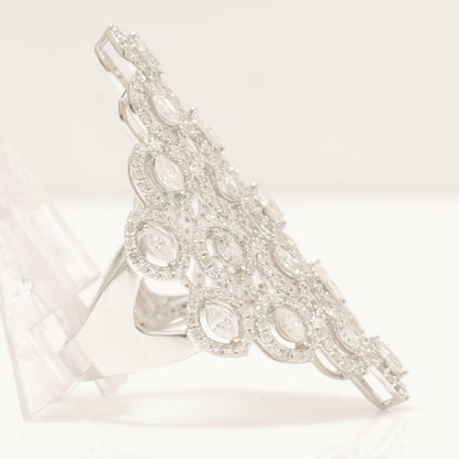 Marquise Natural Diamond Lattice Ring