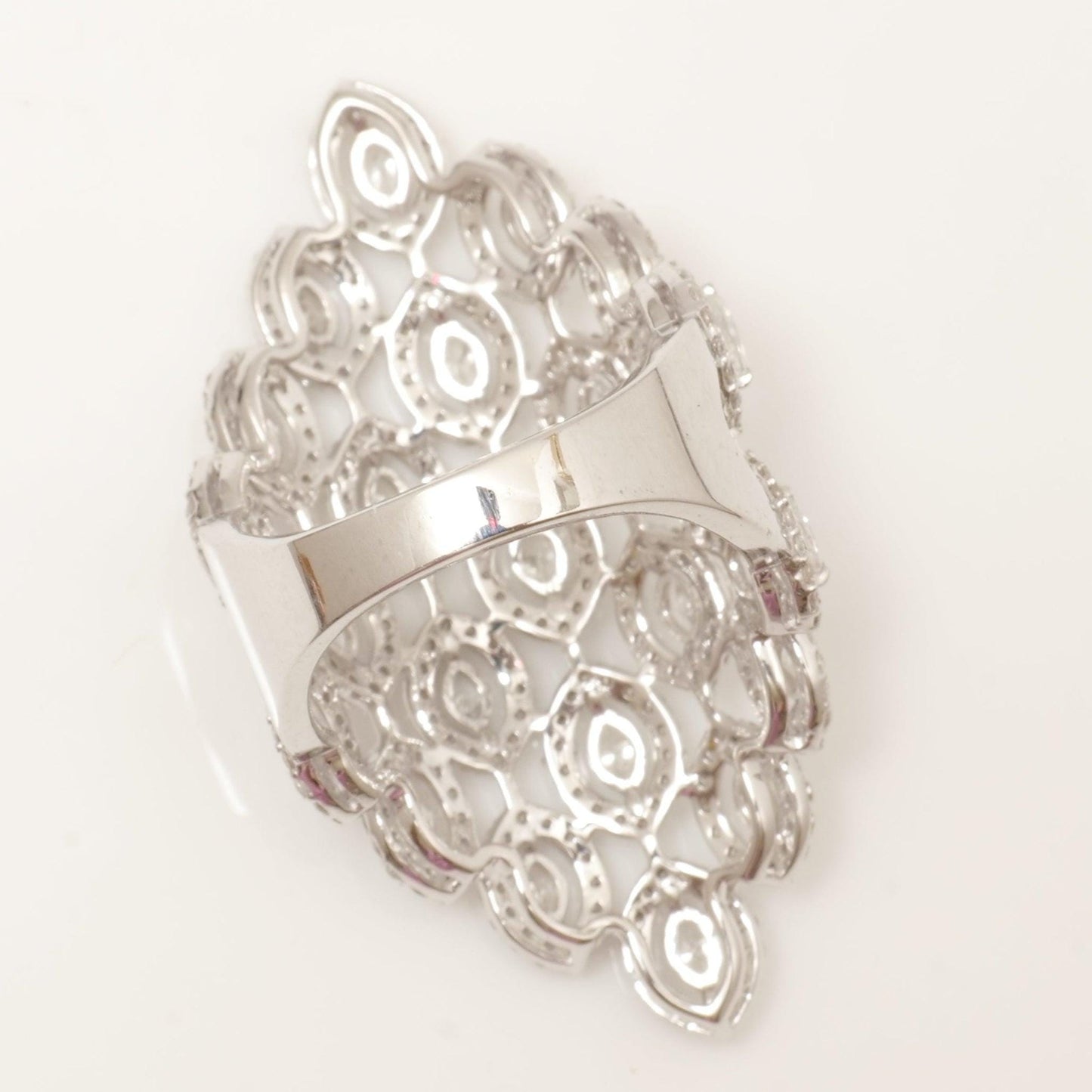 Marquise Natural Diamond Lattice Ring