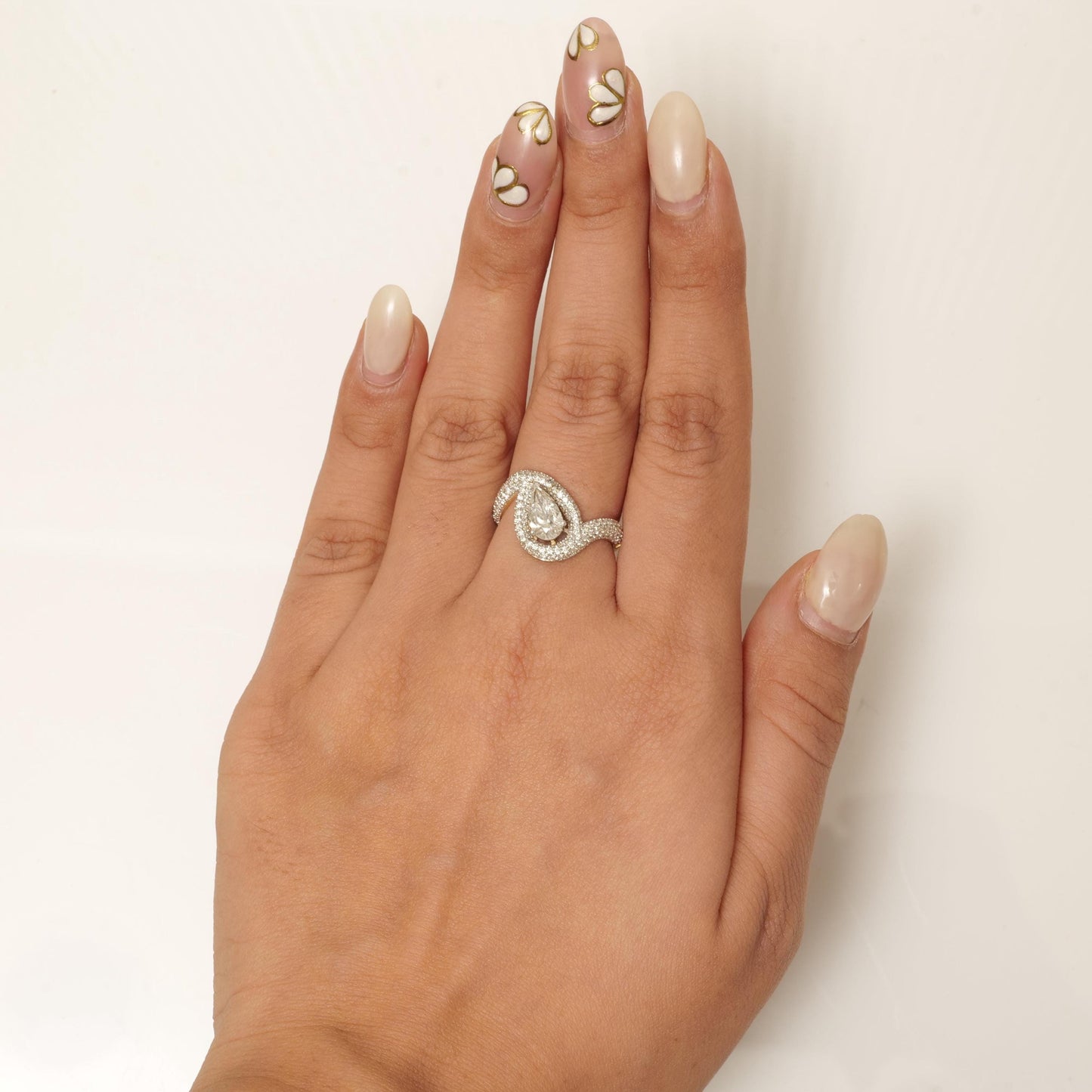 Pear Diamond Halo Ring