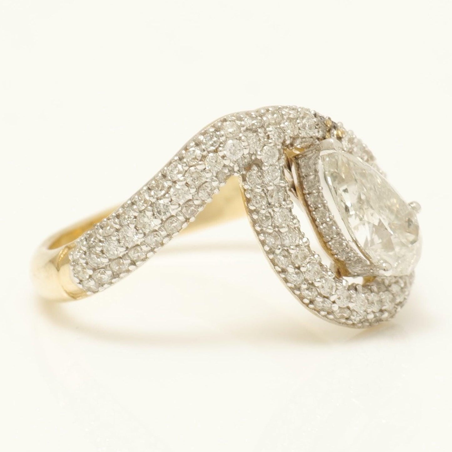 Pear Diamond Halo Ring