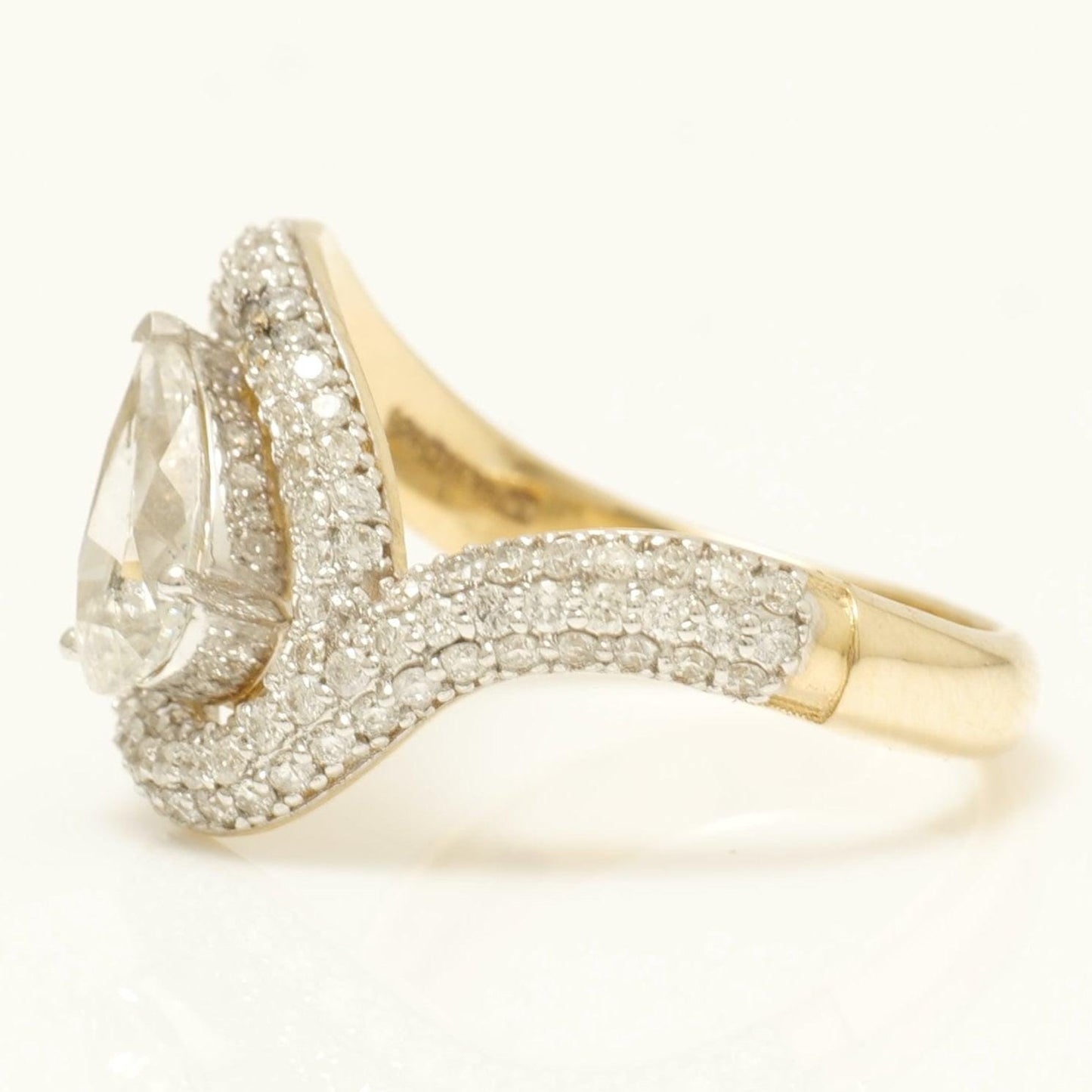 Pear Diamond Halo Ring