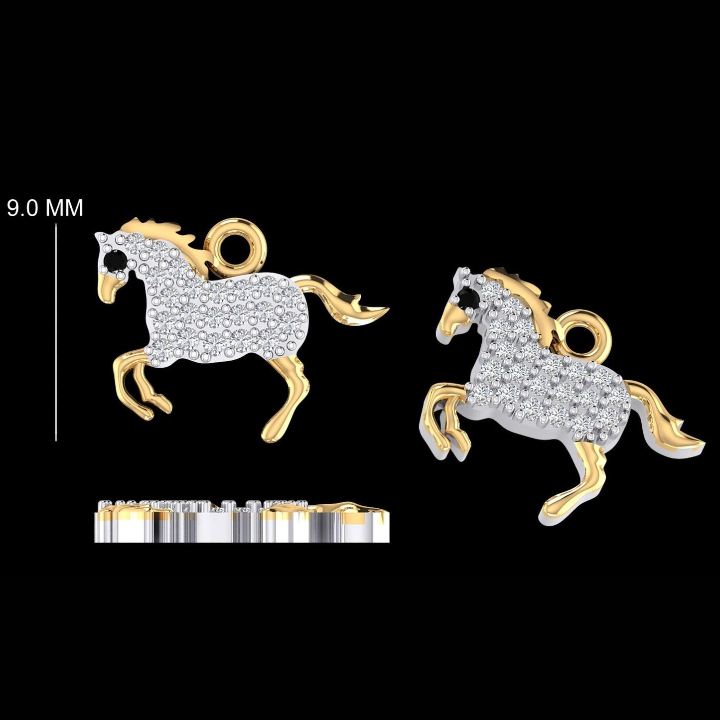 Horse Diamond Charm Pendant