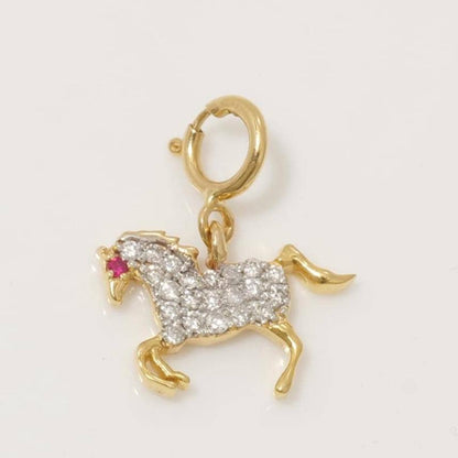 Horse Diamond Charm Pendant