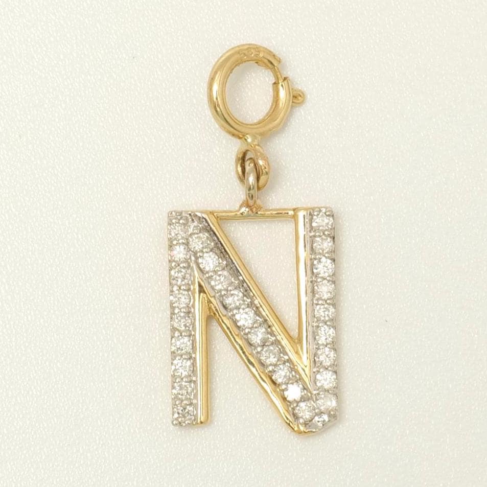 Alphabet Initial Diamond Charm