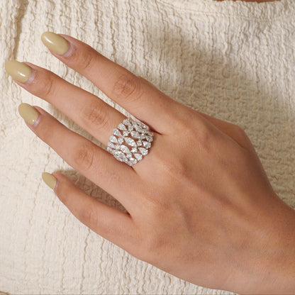 Wide Natural Diamond Ring