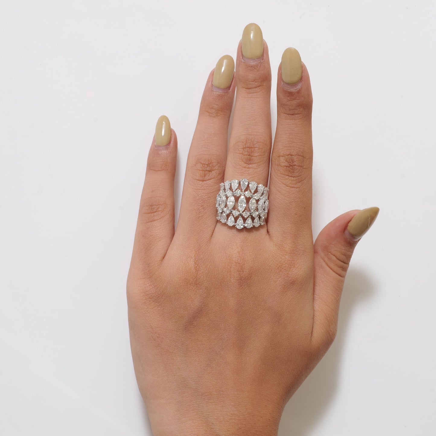 Wide Natural Diamond Ring