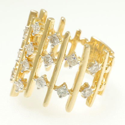 Geometric Wide Natural Diamond Ring