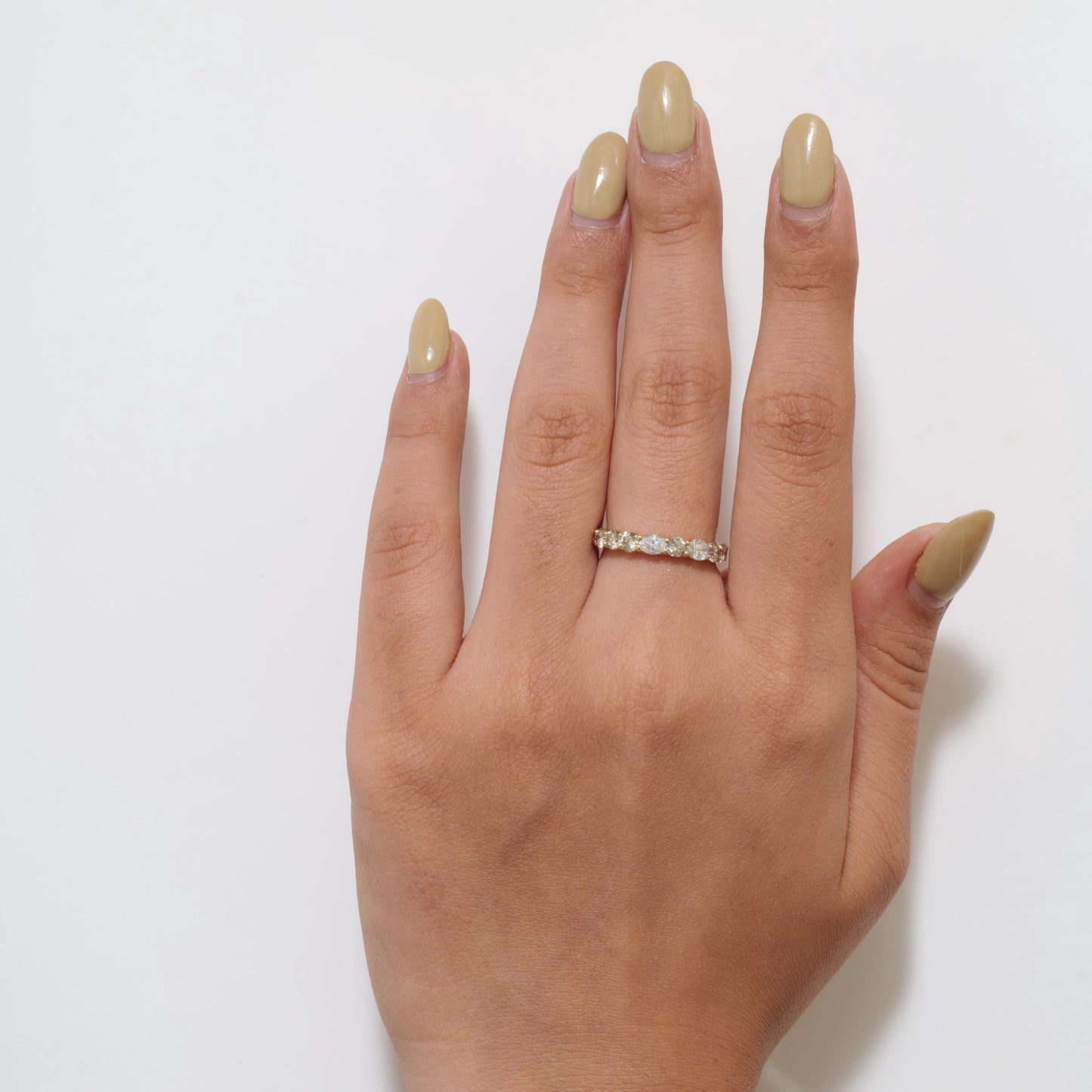 Fancy Natural Diamond Half Eternity Band