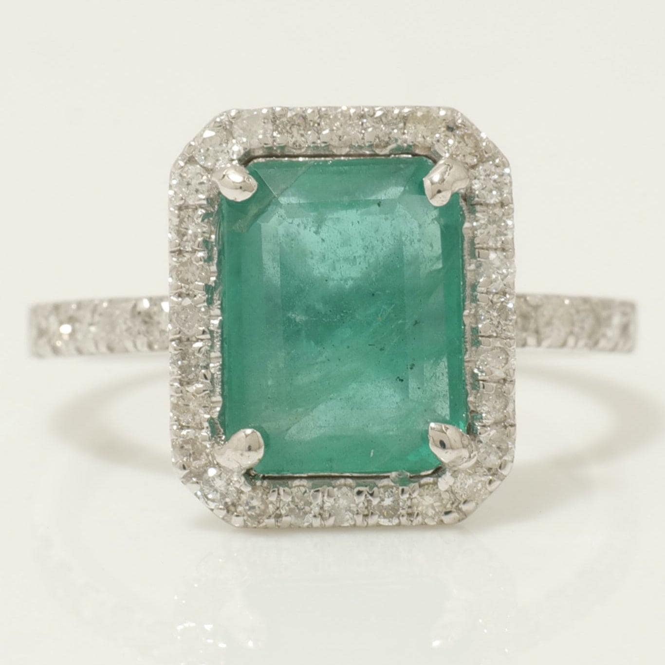Emerald Halo Diamond Ring
