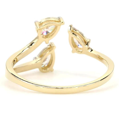 Three Stone Pear Diamond Ring