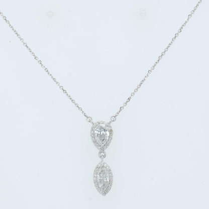 Pear Marquise Diamond Drop Necklace