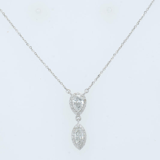 Pear Marquise Diamond Drop Necklace