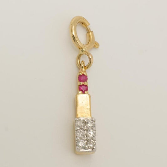 Ruby Lipstick Diamond Charm