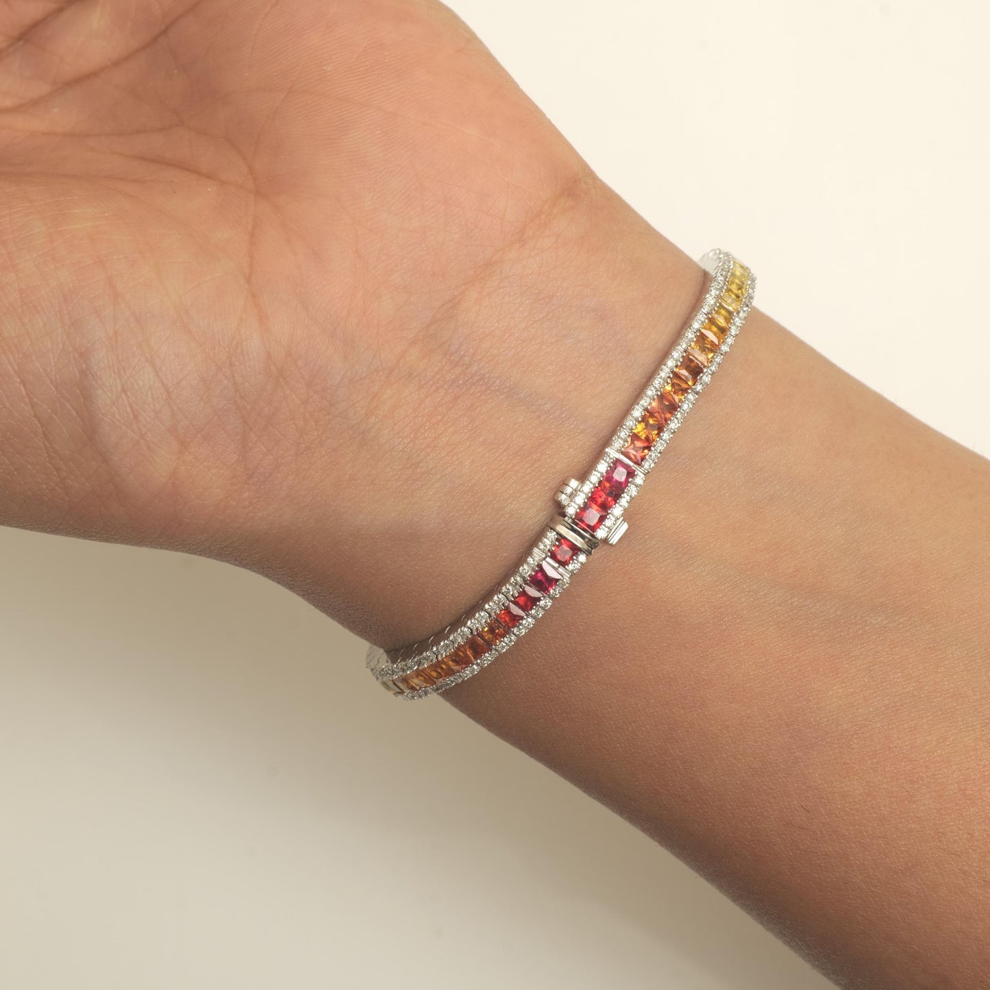 Rainbow Natural Diamond Tennis Bracelet
