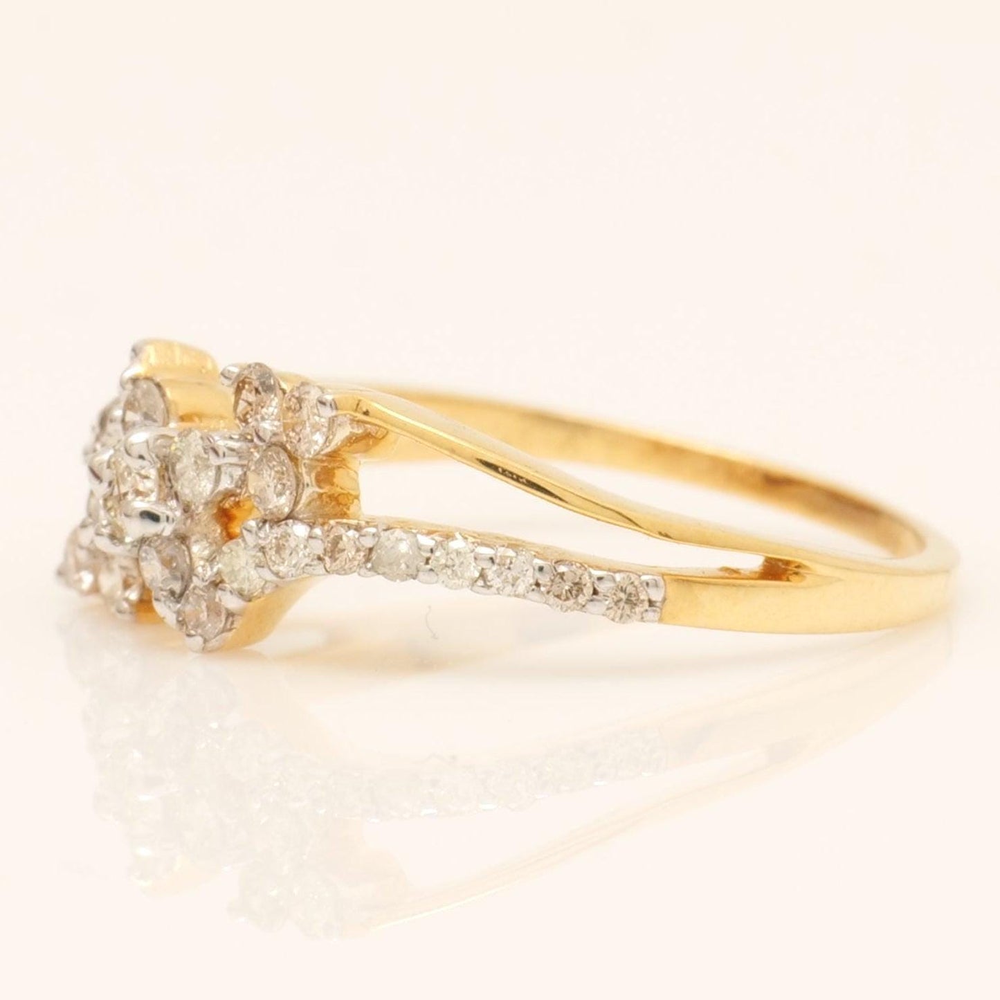 Floral Cluster Natural Diamond Ring