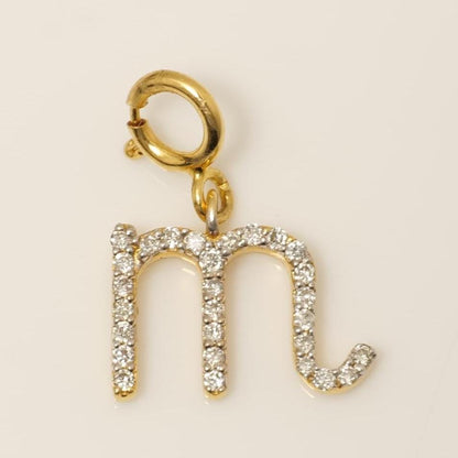 Initial Diamond Charm Pendant