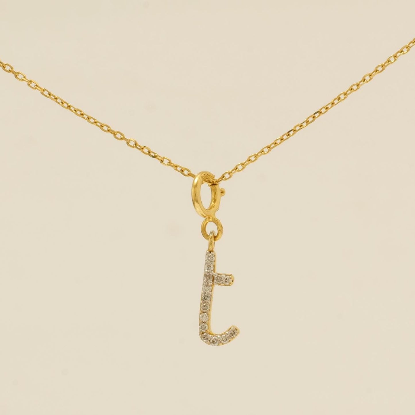 Initial Diamond Charm Pendant